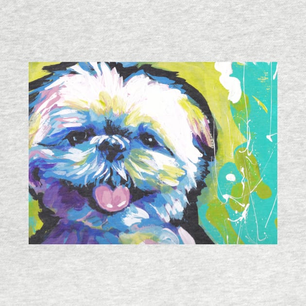 Shih Tzu Bright colorful pop dog art by bentnotbroken11